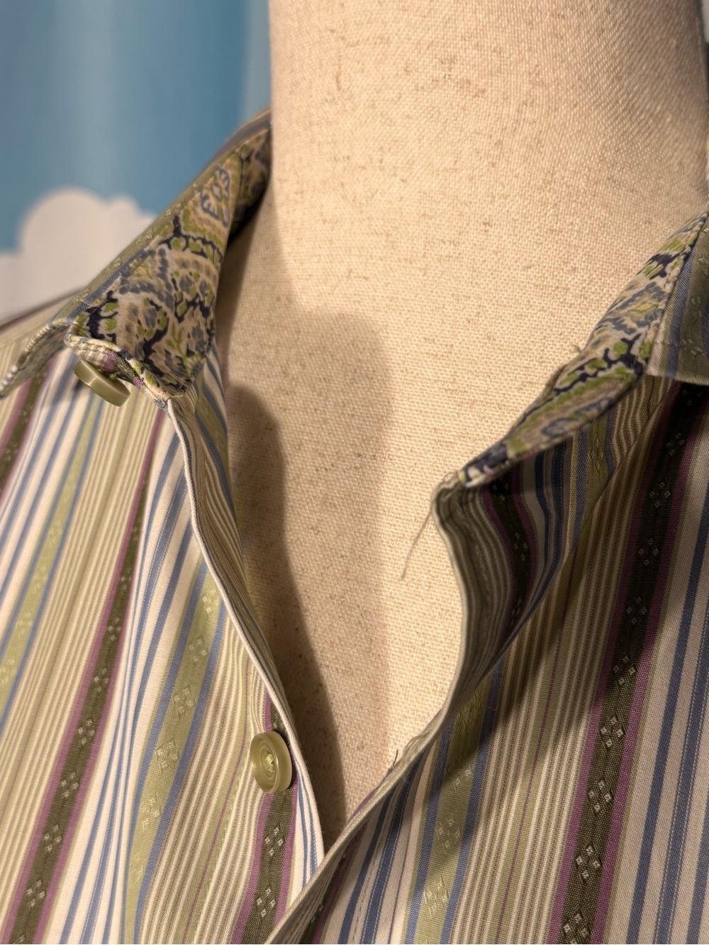 Robert Graham Men's Striped Long-Sleeve button down Shirt- M - Picture 4 of 7